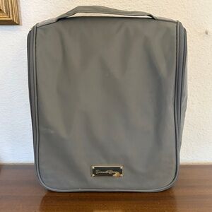 Samantha Brown Gray Yellow Zip and Hang Travel Cosmetics Bag